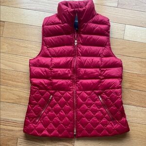 Talbots Quilted Ruby Red Puffer Vest
